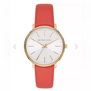 Michael Kors Pyper MK2892 Gold and Coral Leather Watch